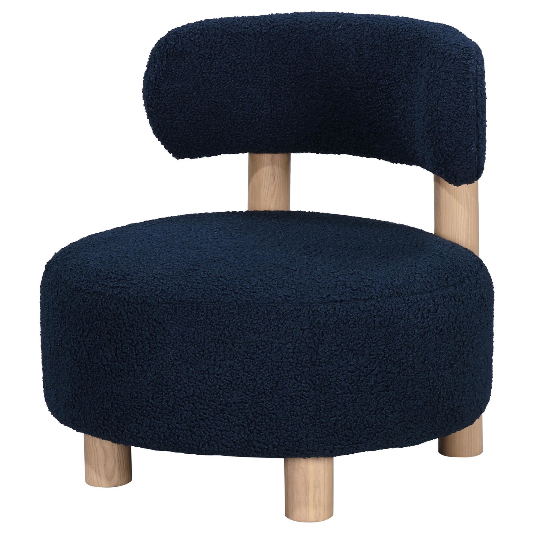Zonie Boucle Upholstered Barrel Back Accent Chair Blue 903168 - Ella Furniture