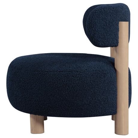 Zonie Boucle Upholstered Barrel Back Accent Chair Blue 903168 - Ella Furniture