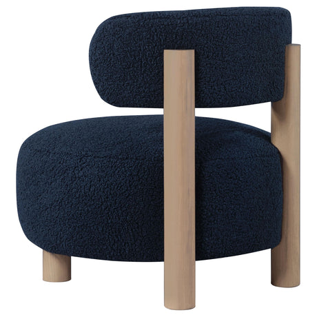 Zonie Boucle Upholstered Barrel Back Accent Chair Blue 903168 - Ella Furniture
