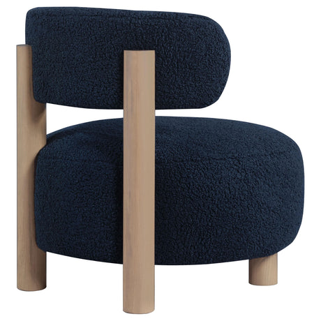 Zonie Boucle Upholstered Barrel Back Accent Chair Blue 903168 - Ella Furniture