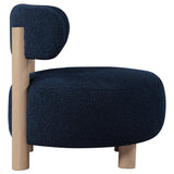 Zonie Boucle Upholstered Barrel Back Accent Chair Blue 903168 - Ella Furniture