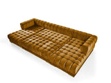 Mia Mustard Velvet Rectangle Ottoman - Ella Furniture
