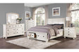 Laurelin White Modern Contemporary Transitional Solid Wood Sleigh Storage Bedroom Set - Ella Furniture