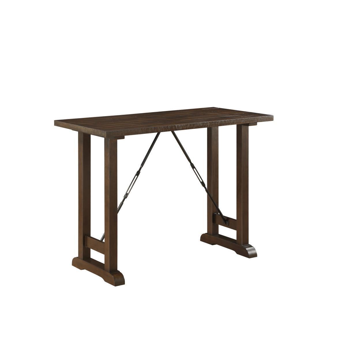 Bracknell Brown Cherry Rustic Modern Casual Industrial Solid Wood Counter Height Dining Room Set - Ella Furniture