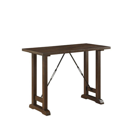 Bracknell Brown Cherry Rustic Modern Casual Industrial Solid Wood Counter Height Dining Room Set - Ella Furniture