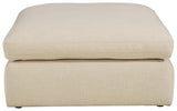 Elyza Linen Chenille Oversized Accent Ottoman - Ella Furniture