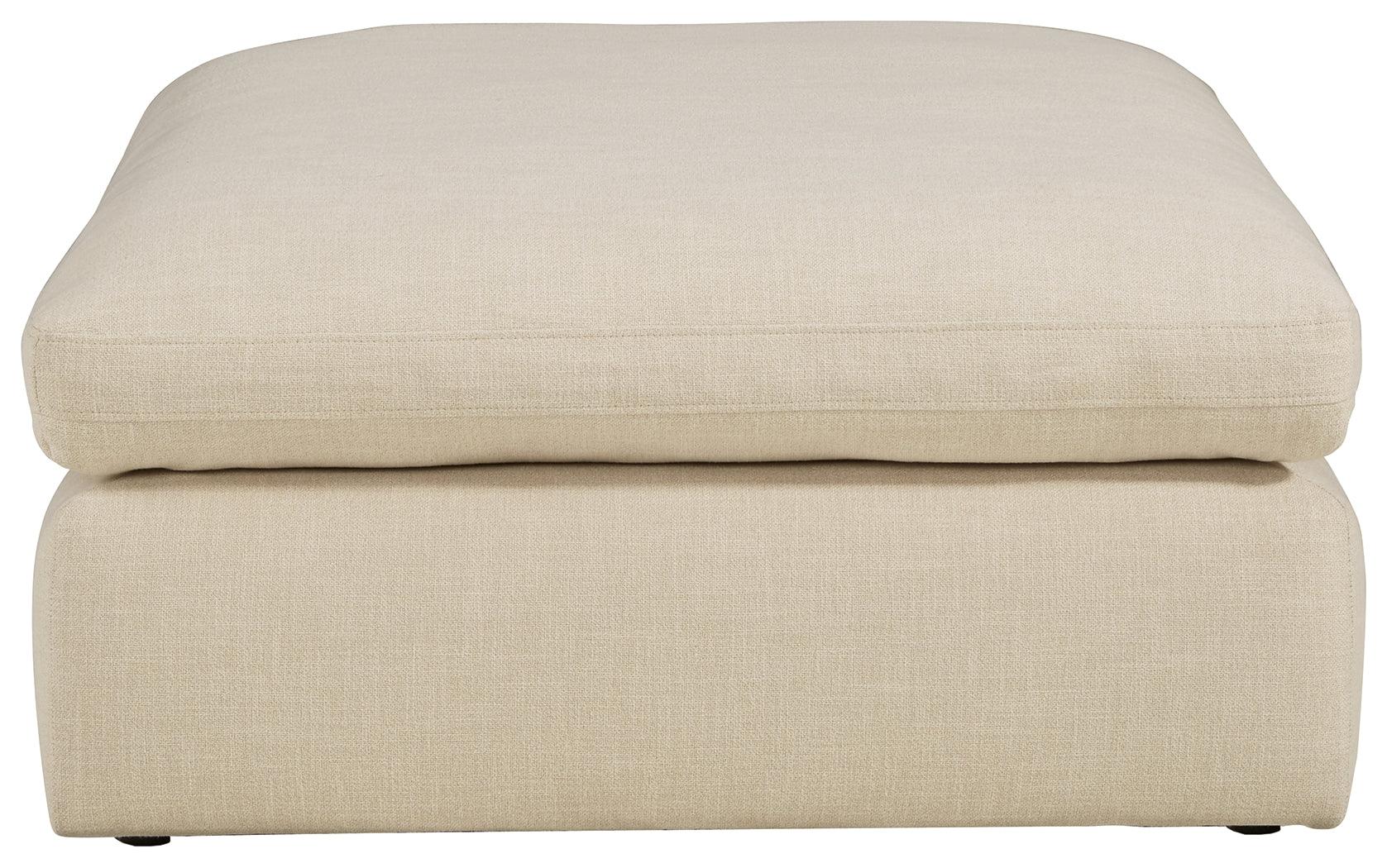 Elyza Linen Chenille Oversized Accent Ottoman - Ella Furniture