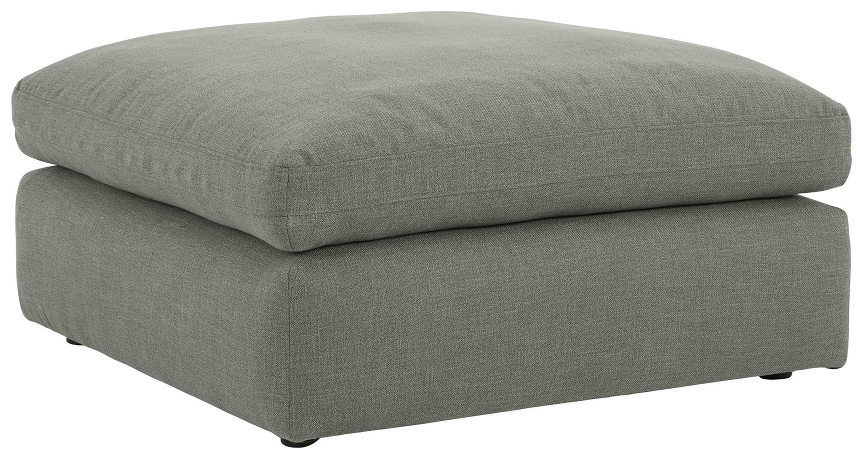 Elyza Smoke Chenille Oversized Accent Ottoman - Ella Furniture