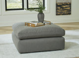 Elyza Smoke Chenille Oversized Accent Ottoman - Ella Furniture