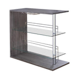 Prescott Rectangular 2-Shelf Bar Unit Grey - Ella Furniture
