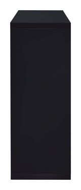 Prescott Rectangular 2-Shelf Bar Unit Glossy Black - Ella Furniture