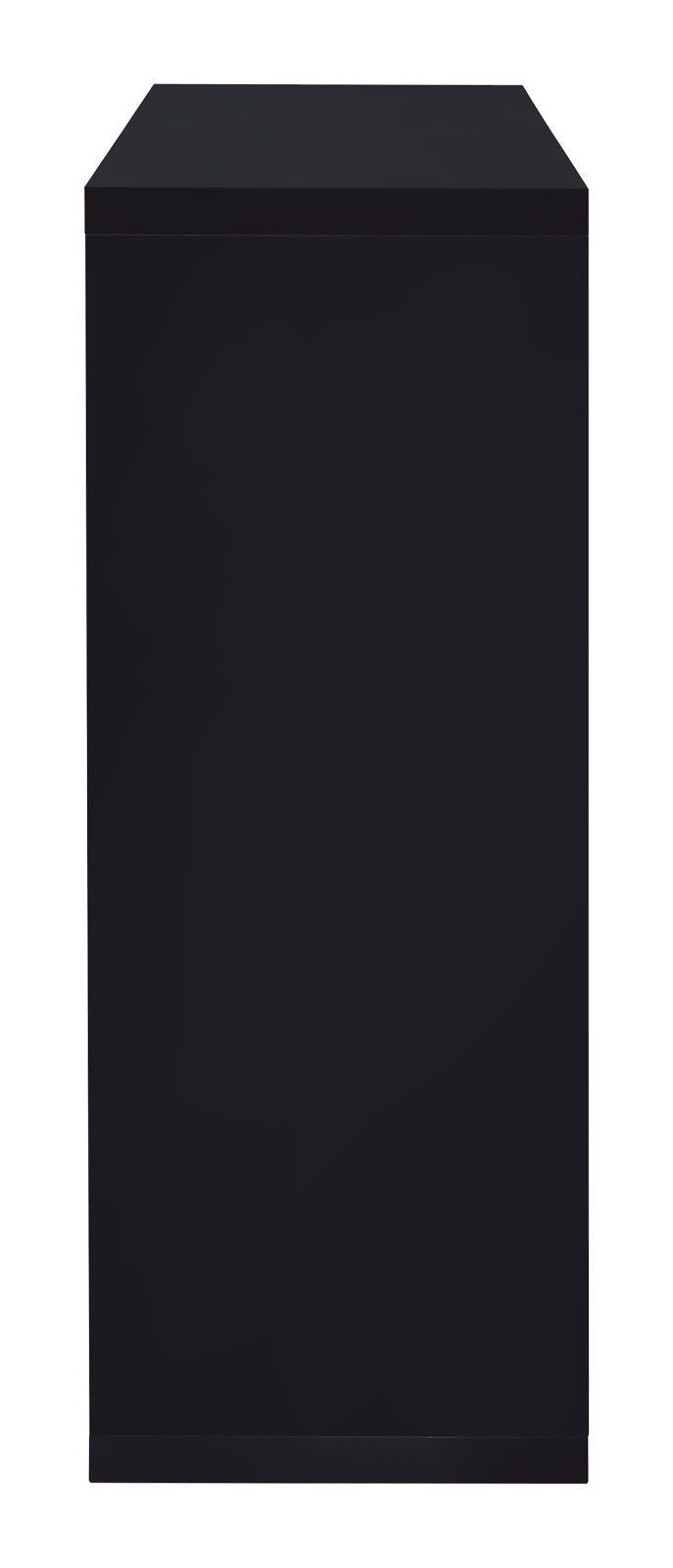 Prescott Rectangular 2-Shelf Bar Unit Glossy Black - Ella Furniture