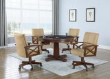 Marietta Tobacco And Tan Upholstered Game Chair - Ella Furniture