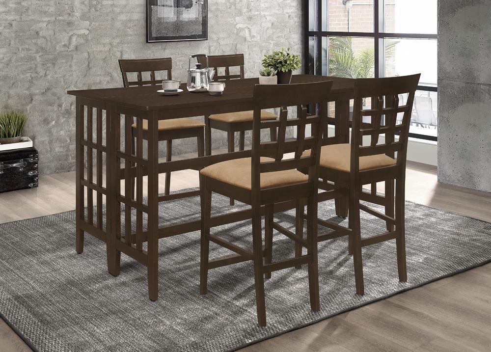 Gabriel Upholstered Counter Height Stools Cappuccino And Tan (Set Of 2) - Ella Furniture