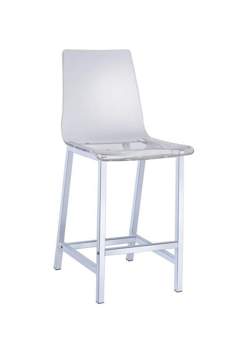 Juelia Counter Height Stools Chrome And Clear Acrylic (Set Of 2) - Ella Furniture