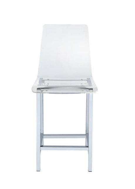 Juelia Counter Height Stools Chrome And Clear Acrylic (Set Of 2) - Ella Furniture