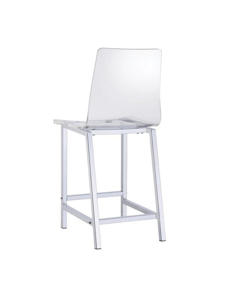 Juelia Counter Height Stools Chrome And Clear Acrylic (Set Of 2) - Ella Furniture