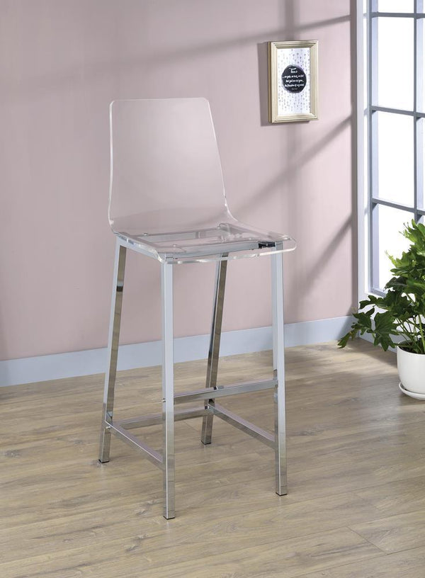 Juelia Bar Stools Chrome And Clear Acrylic (Set Of 2) - Ella Furniture