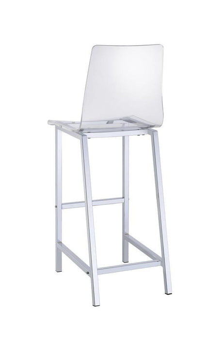 Juelia Bar Stools Chrome And Clear Acrylic (Set Of 2) - Ella Furniture