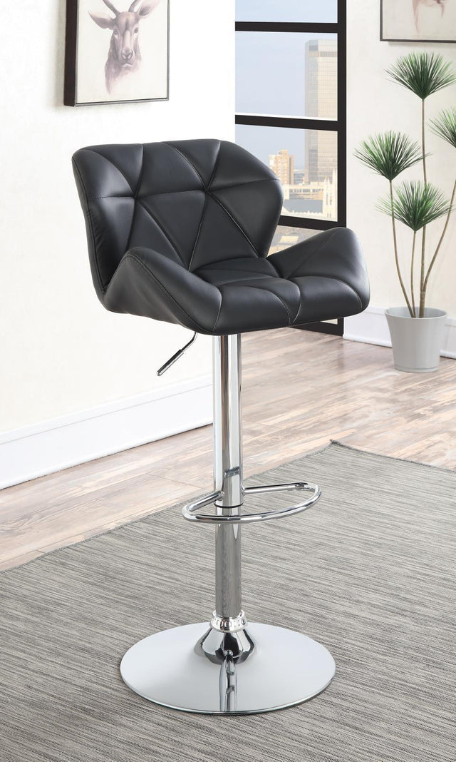 Berrington Adjustable Bar Stools Chrome And Black (Set Of 2) - Ella Furniture