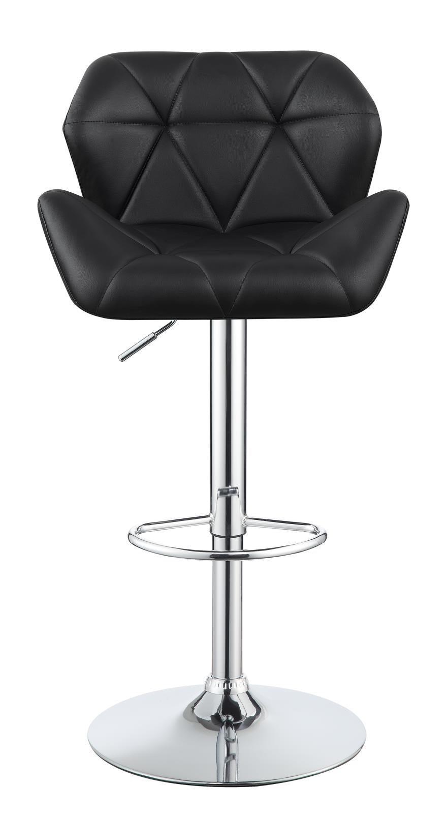 Berrington Adjustable Bar Stools Chrome And Black (Set Of 2) - Ella Furniture