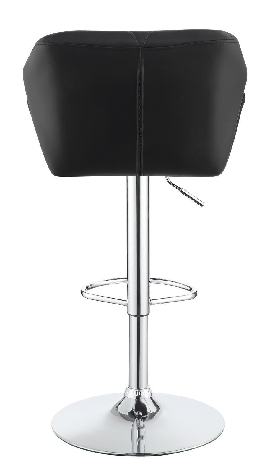 Berrington Adjustable Bar Stools Chrome And Black (Set Of 2) - Ella Furniture