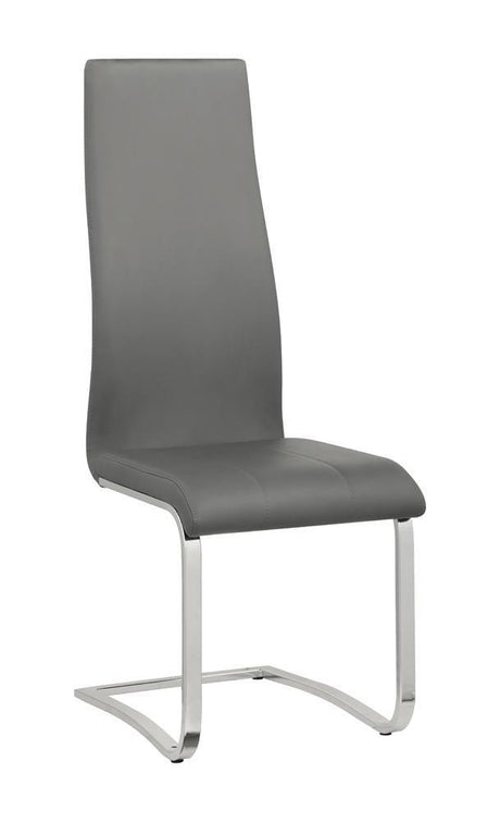Montclair Upholstered High Back Side Chairs Grey And Chrome (Set Of 4) - Ella Furniture