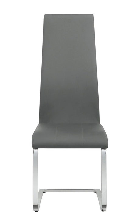 Montclair Upholstered High Back Side Chairs Grey And Chrome (Set Of 4) - Ella Furniture