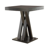Freda Double X-shaped Base Square Bar Table Cappuccino - Ella Furniture