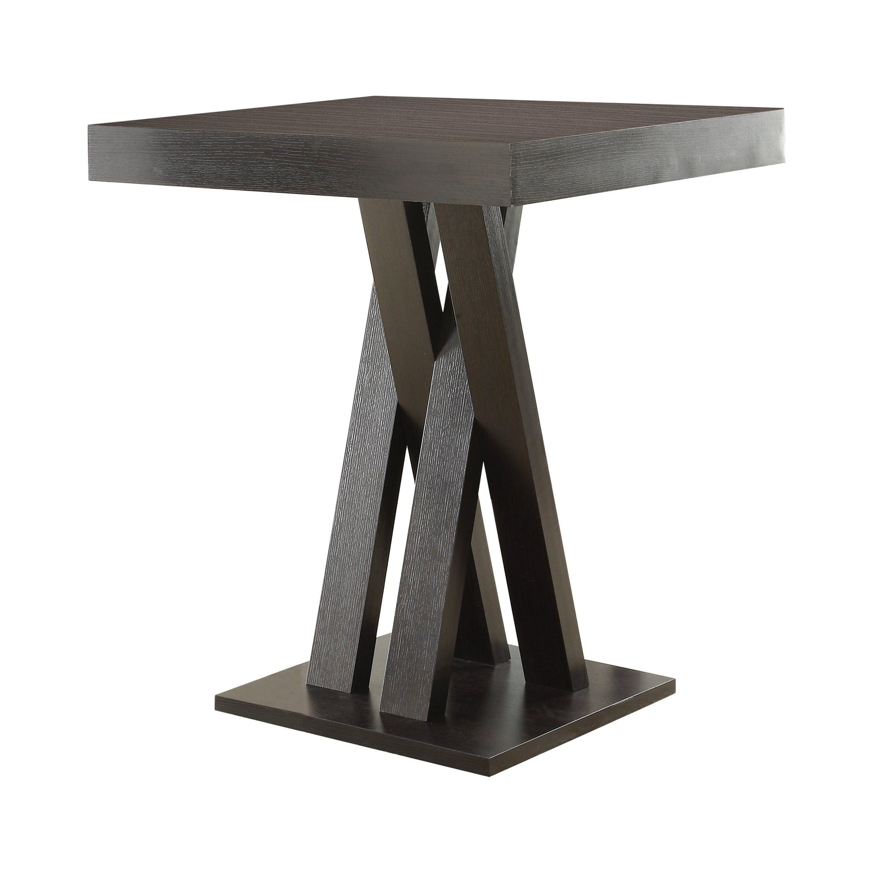 Freda Double X-shaped Base Square Bar Table Cappuccino - Ella Furniture