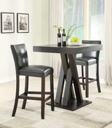 Freda Double X-shaped Base Square Bar Table Cappuccino - Ella Furniture