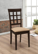 Gabriel Lattice Back Side Chairs Cappuccino And Tan (Set Of 2) - Ella Furniture
