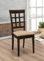 Gabriel Lattice Back Side Chairs Cappuccino And Tan (Set Of 2) - Ella Furniture