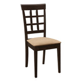 Gabriel Lattice Back Side Chairs Cappuccino And Tan (Set Of 2) - Ella Furniture