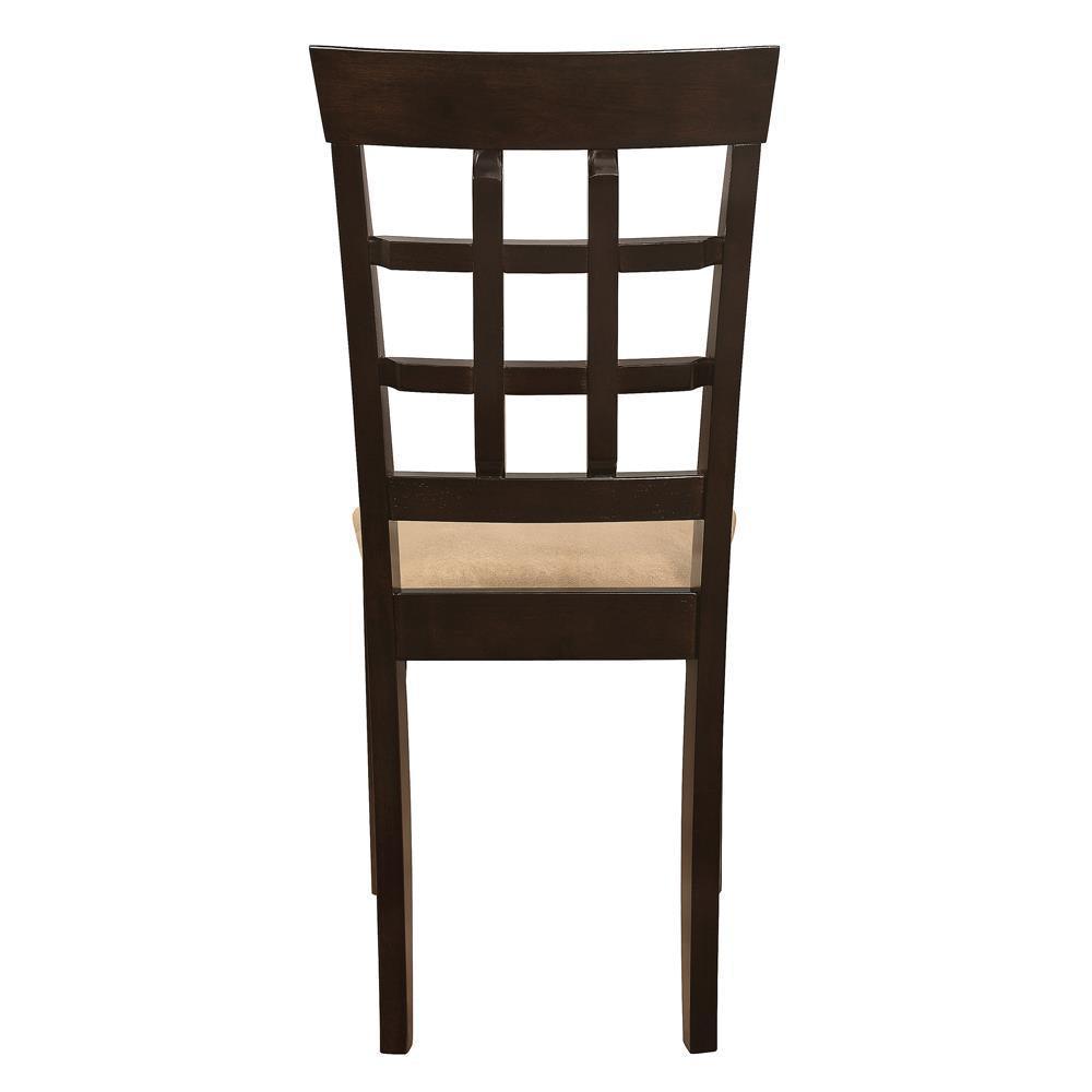 Gabriel Lattice Back Side Chairs Cappuccino And Tan (Set Of 2) - Ella Furniture