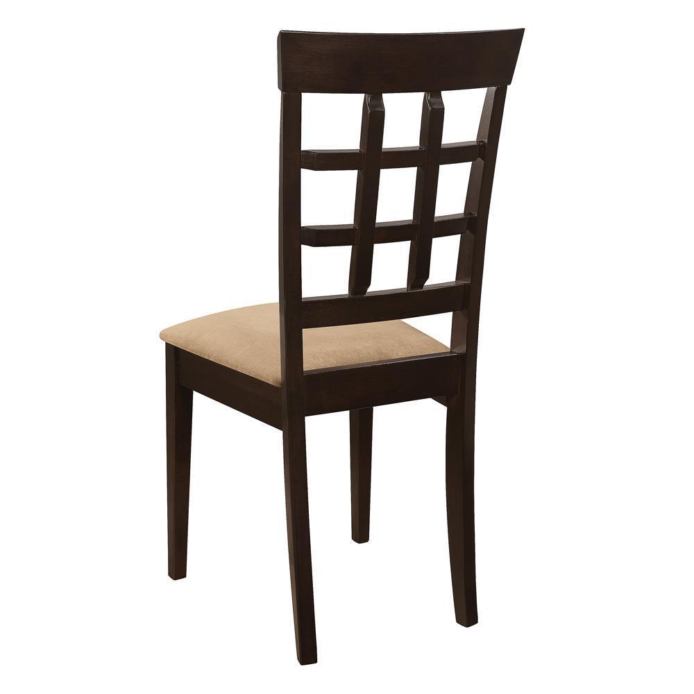 Gabriel Lattice Back Side Chairs Cappuccino And Tan (Set Of 2) - Ella Furniture