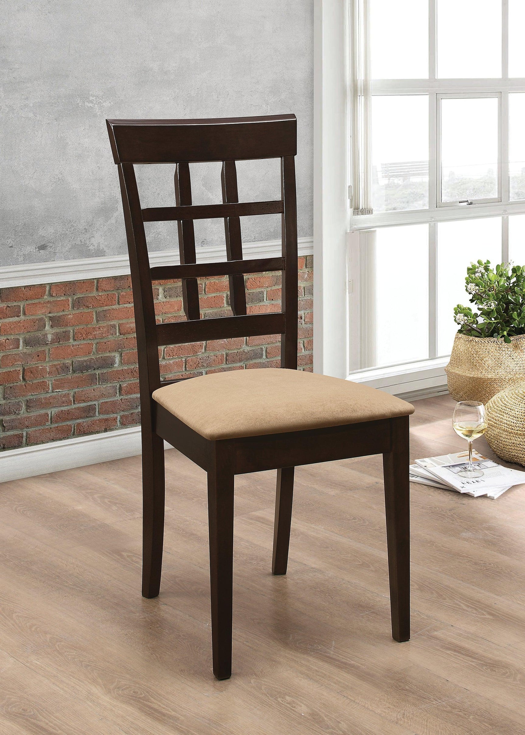 Gabriel Upholstered Counter Height Stools Cappuccino And Tan (Set Of 2) - Ella Furniture
