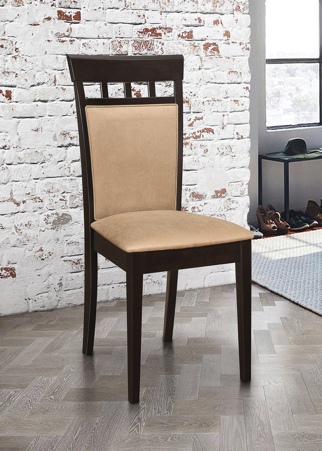 Gabriel Upholstered Counter Height Stools Cappuccino And Tan (Set Of 2) - Ella Furniture
