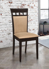 Gabriel Lattice Back Side Chairs Cappuccino And Tan (Set Of 2) - Ella Furniture