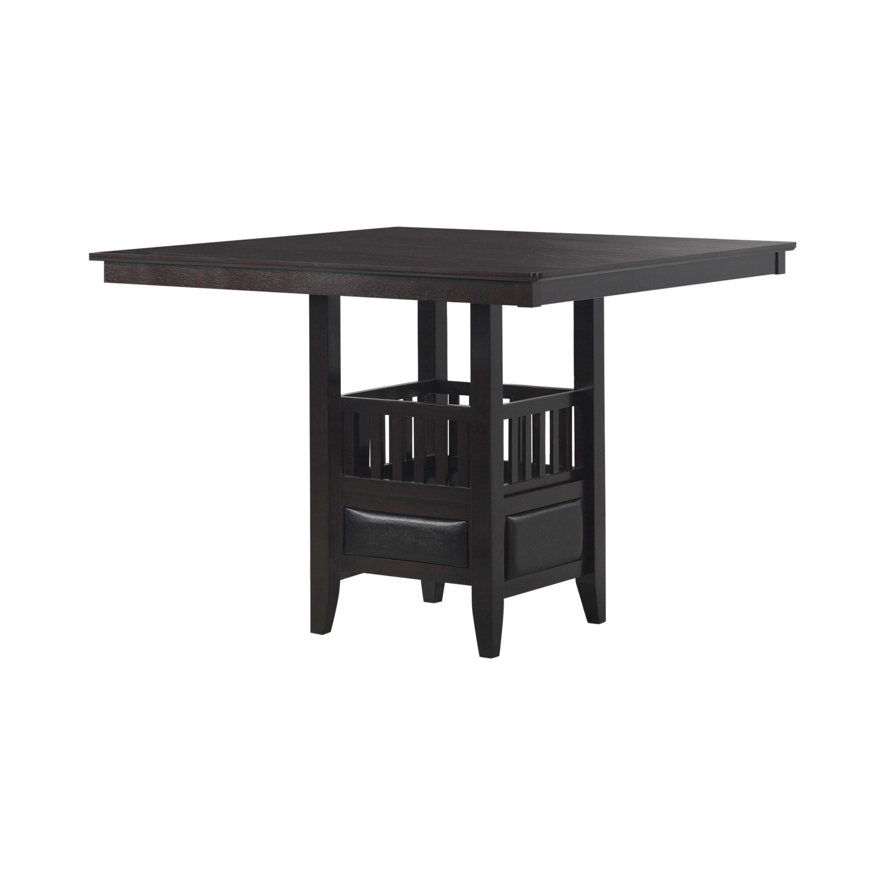 Jaden Square Counter Height Table With Storage Espresso - Ella Furniture