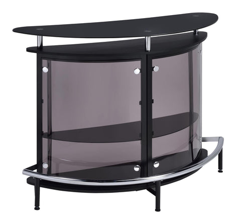 Amarillo 2-Tier Bar Unit Black And Chrome - Ella Furniture