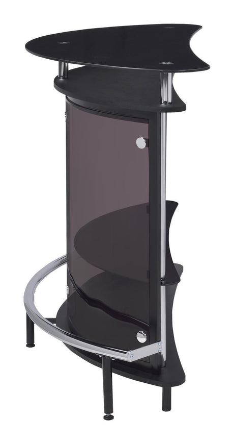 Amarillo 2-Tier Bar Unit Black And Chrome - Ella Furniture
