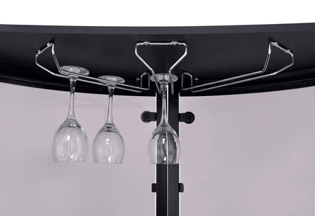 Amarillo 2-Tier Bar Unit Black And Chrome - Ella Furniture