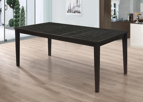 Louise Rectangular Dining Table With Extension Leaf Black - Ella Furniture