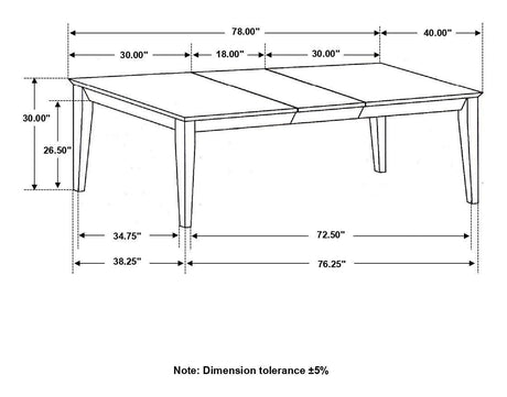 Louise Rectangular Dining Table With Extension Leaf Black - Ella Furniture