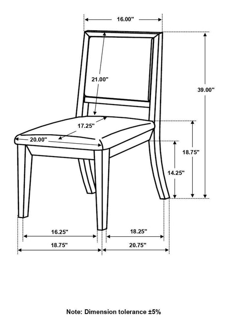 Louise Upholstered Dining Side Chairs Black And Cream (Set Of 2) - Ella Furniture
