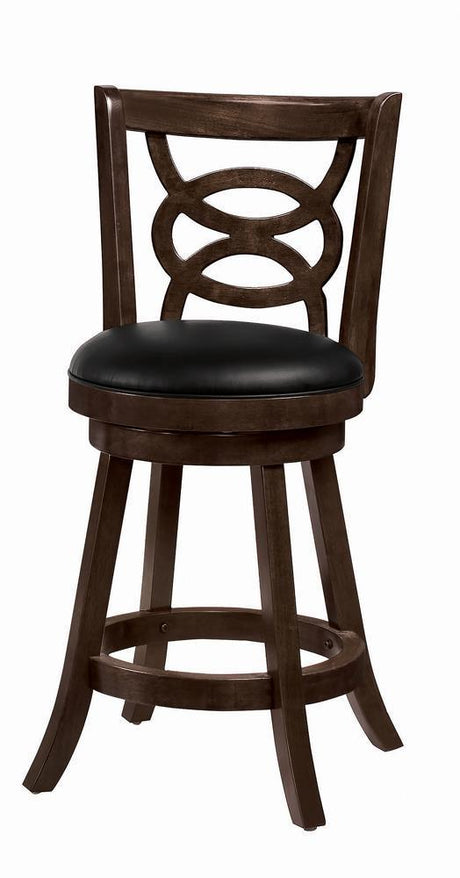 Calecita Swivel Counter Height Stools With Upholstered Seat Cappuccino (Set Of 2) - Ella Furniture