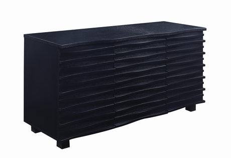 Stanton 3-Drawer Rectangular Server Black - Ella Furniture