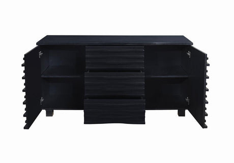 Stanton 3-Drawer Rectangular Server Black - Ella Furniture