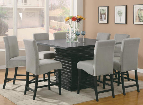 Stanton Upholstered Counter Height Chairs Grey And Black (Set Of 2) - Ella Furniture